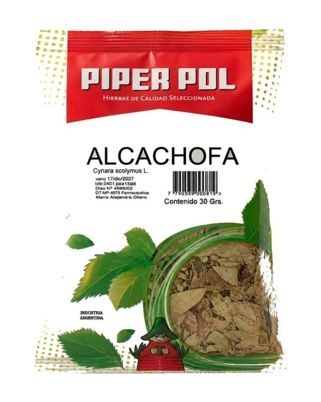 Envase de hierbas de Alcachofa, Piperpol