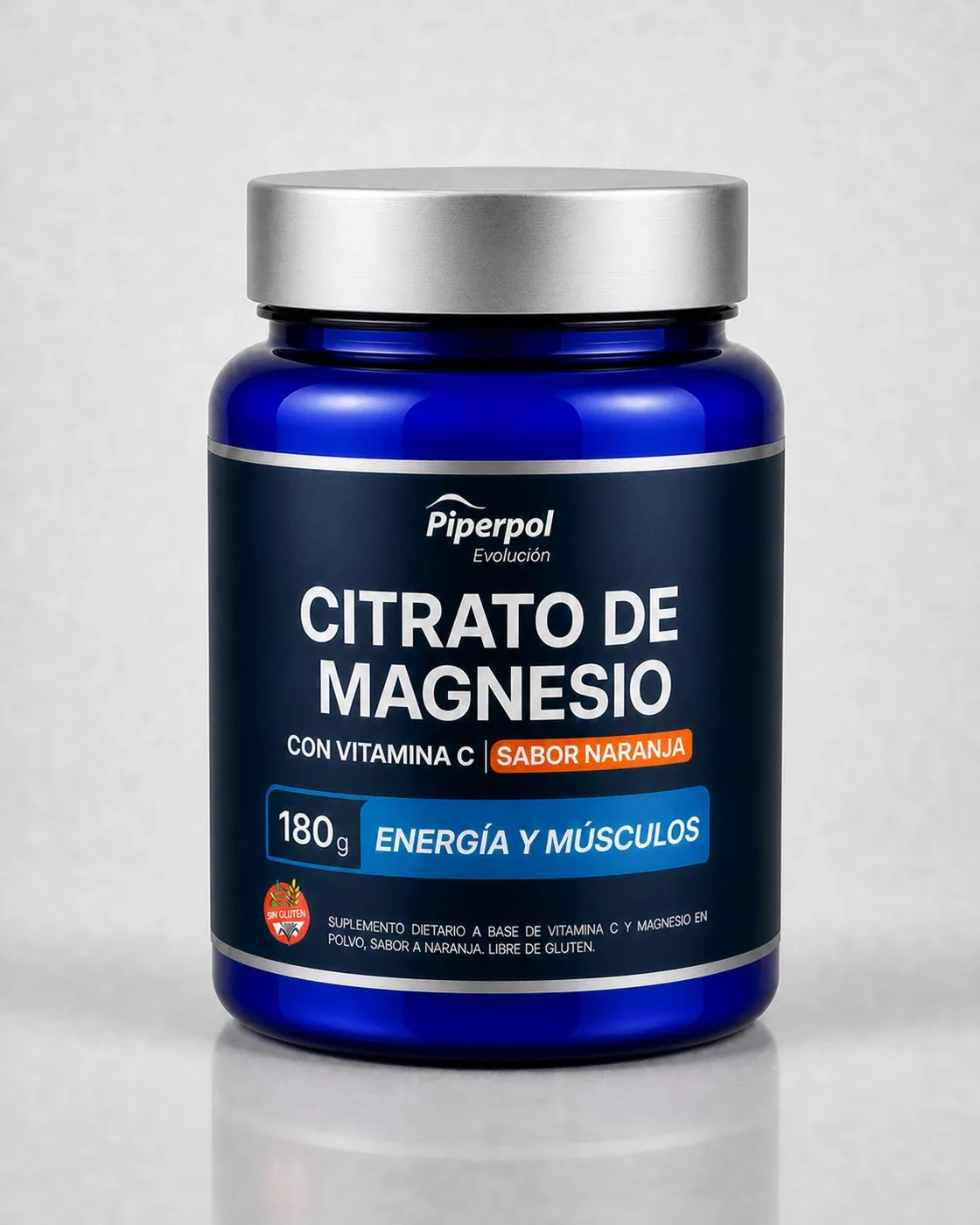 Envase de Citrato de Magnesio en polvo, Piperpol Evolución