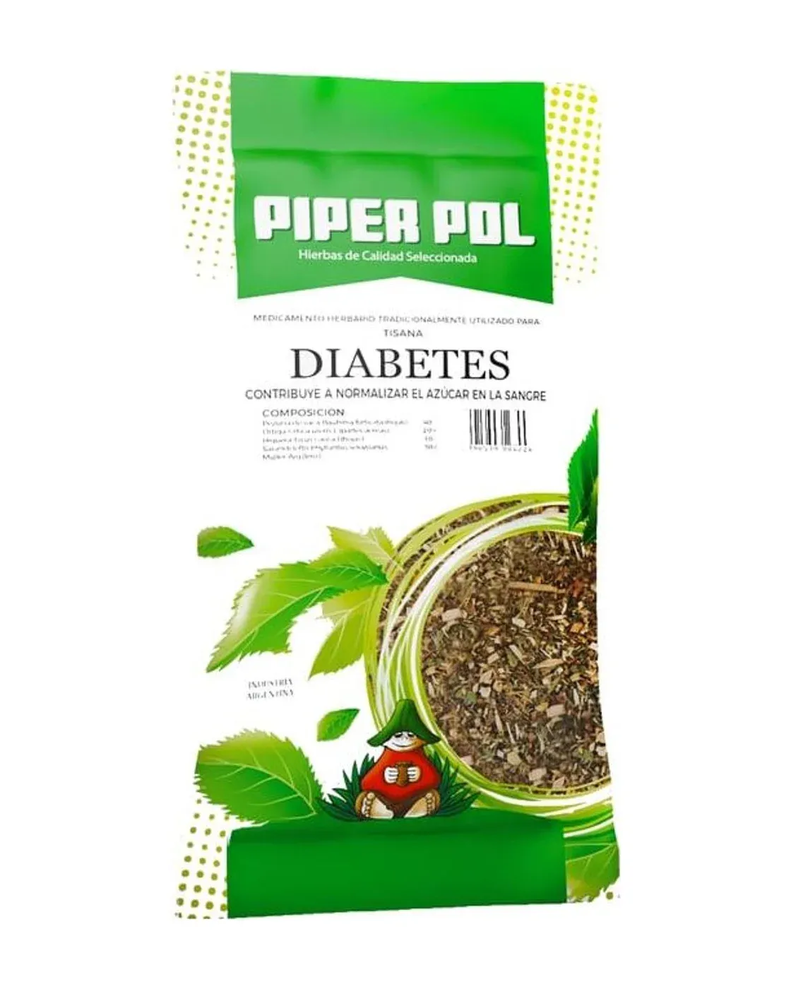 Envase de hierbas de Diabetes, Piperpol
