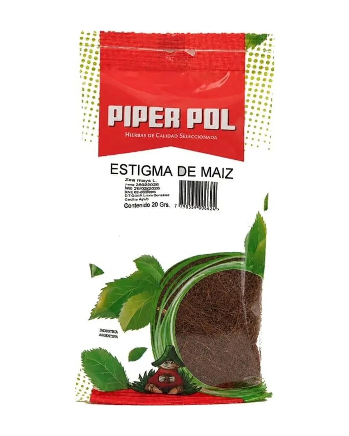 Envase de hierbas de Estigma de Maíz, Piperpol