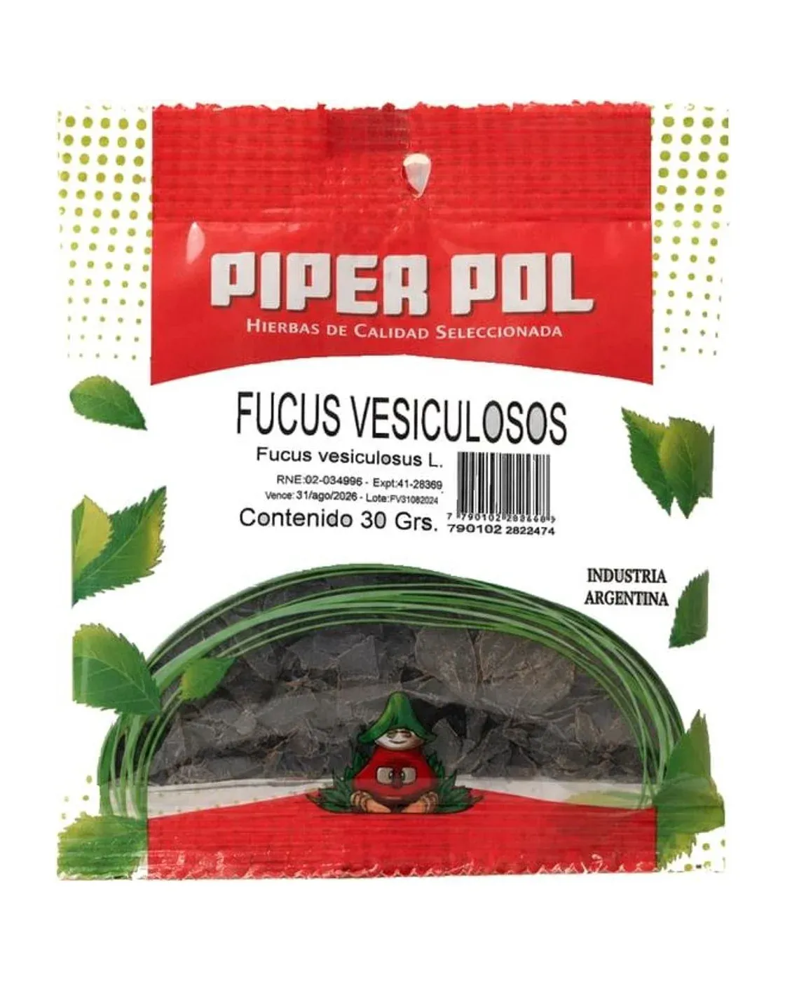 Envase de hierbas de Fucus, Piperpol