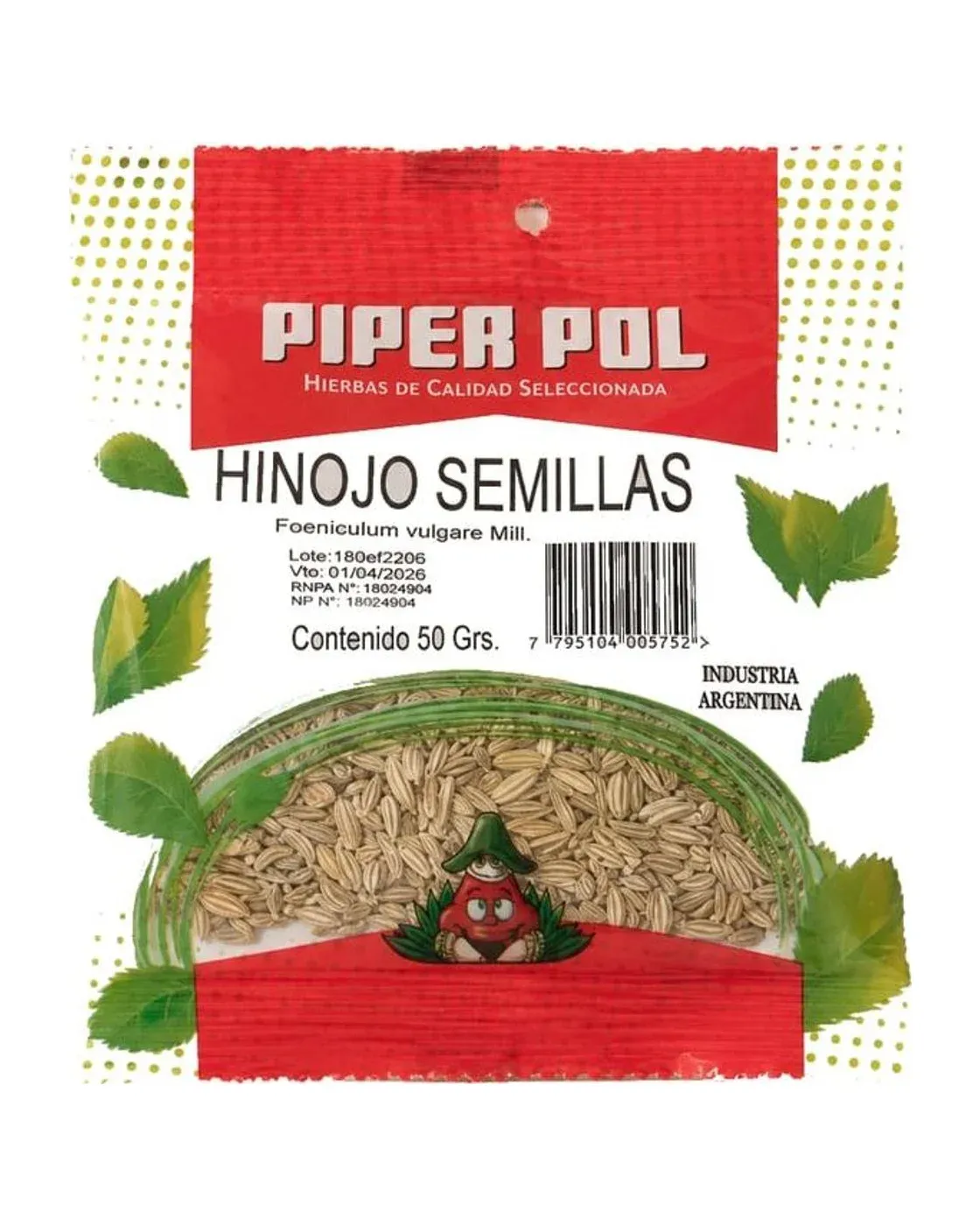 Envase de hierbas de Hinojo, Piperpol