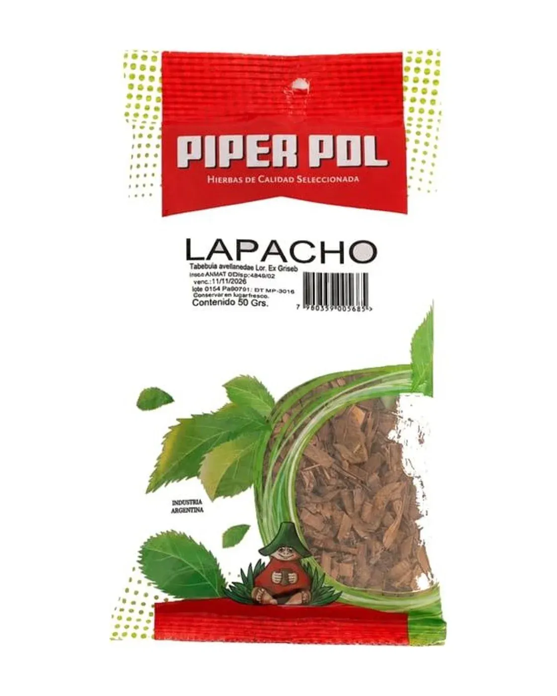 Envase de hierbas de Lapacho, Piperpol