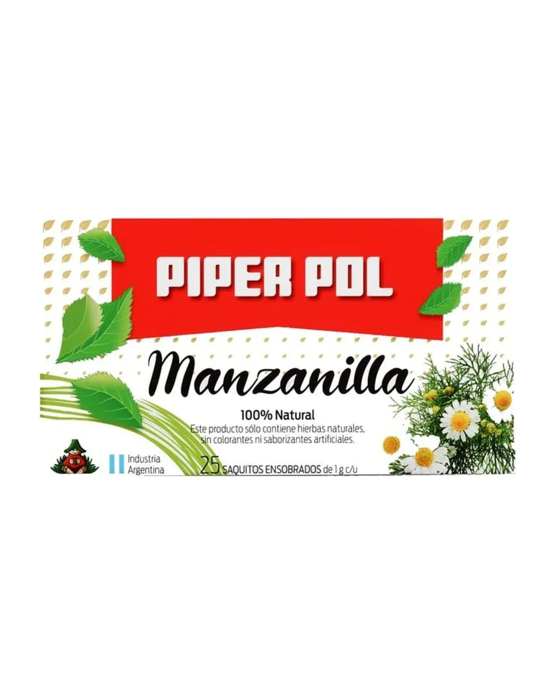 Envase de saquitos de Manzanilla, Piperpol
