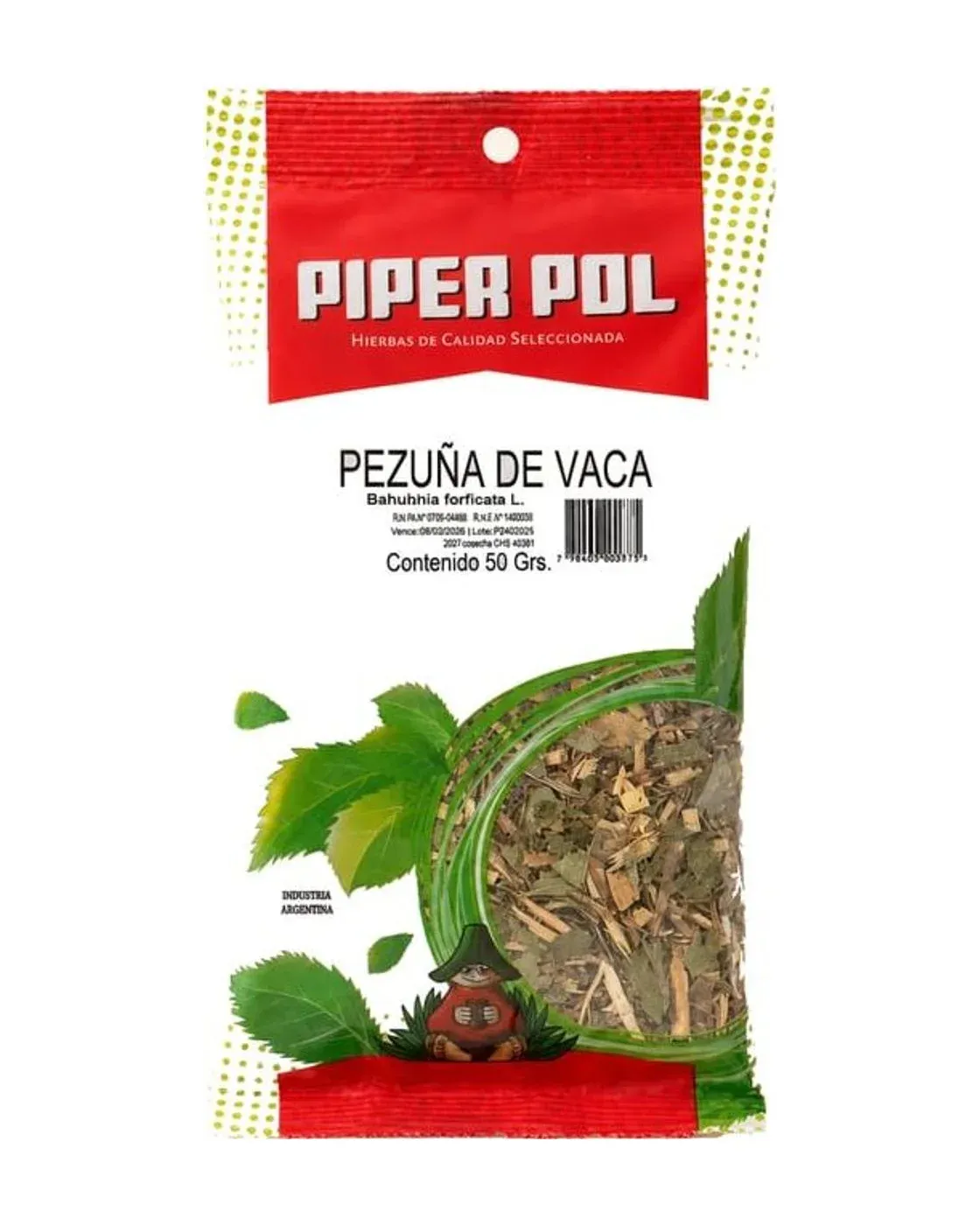 Envase de hierbas de Pezuña de Vaca, Piperpol