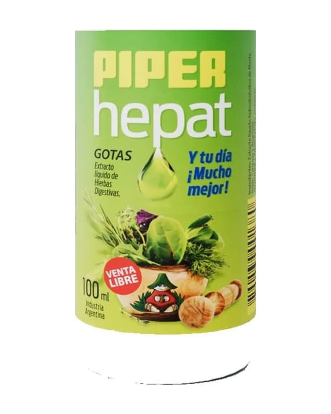 Envase de tinturas madres de Piper Hepat, Piperpol