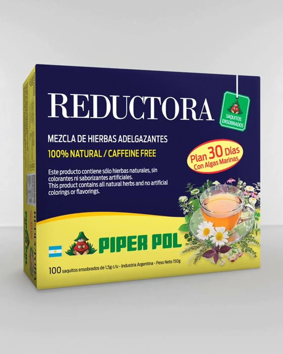 Envase de saquitos de Reductora, Piperpol