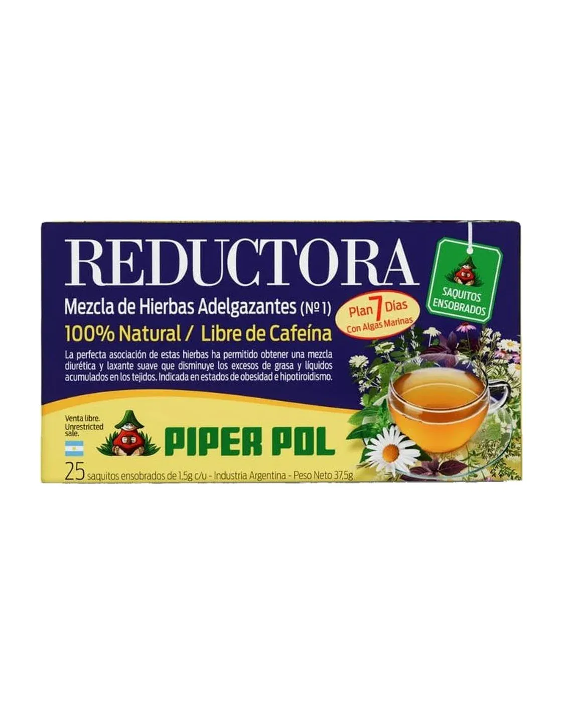Envase de saquitos de Reductora, Piperpol