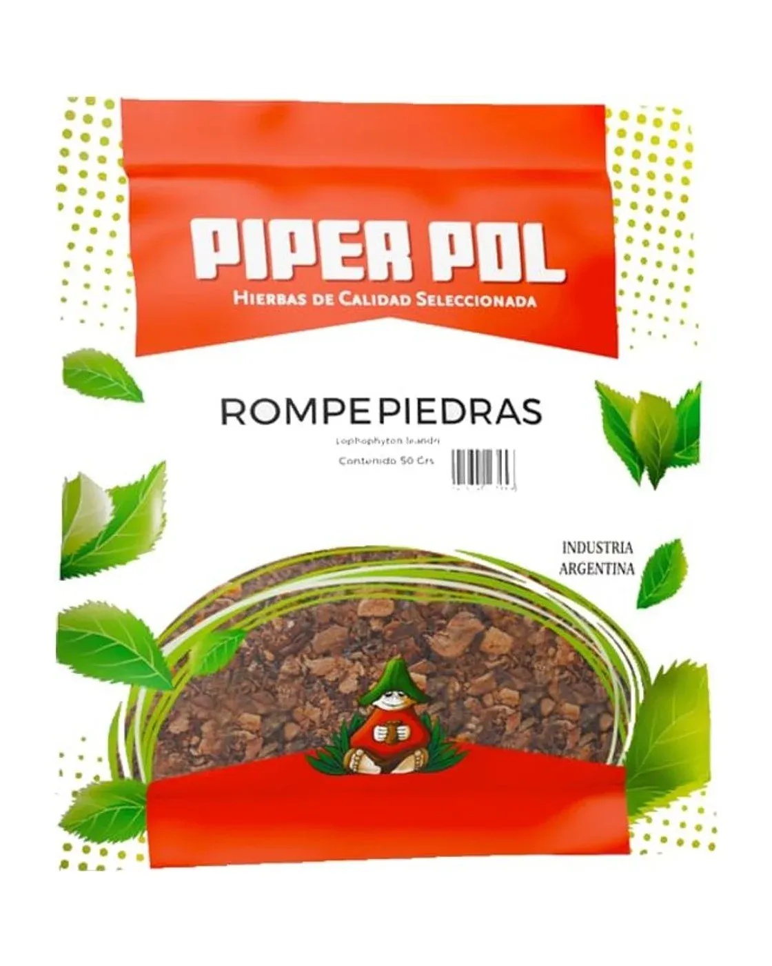 Envase de hierbas de Rompepiedra, Piperpol