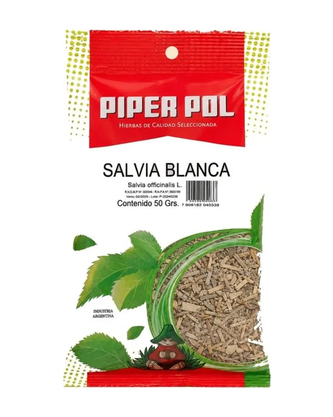 Envase de hierbas de Salvia Blanca, Piperpol