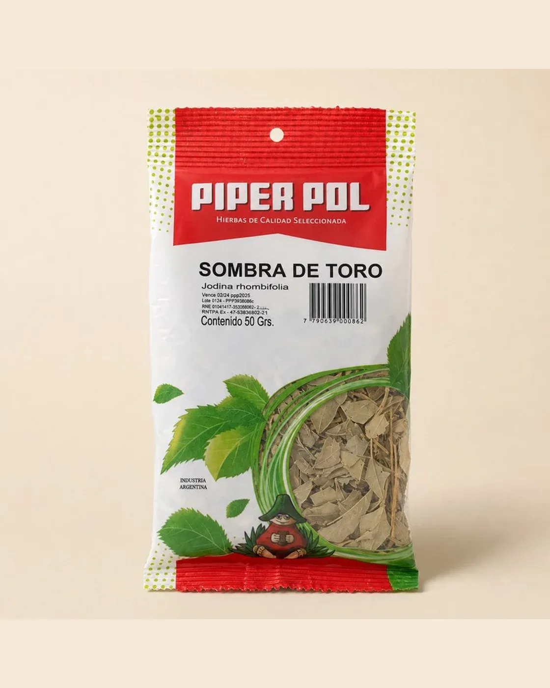 Envase de hierbas de Sombra de Toro, Piperpol
