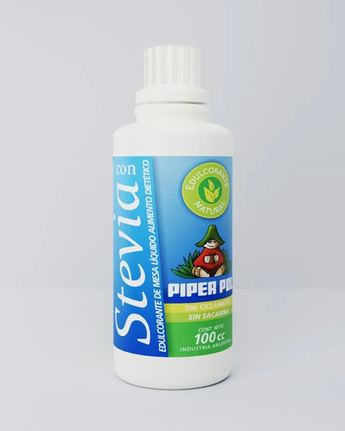 Envase de edulcorante liquido de Stevia, Piperpol