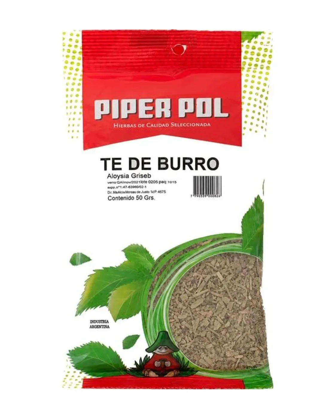 Envase de hierbas de Té de Burro, Piperpol