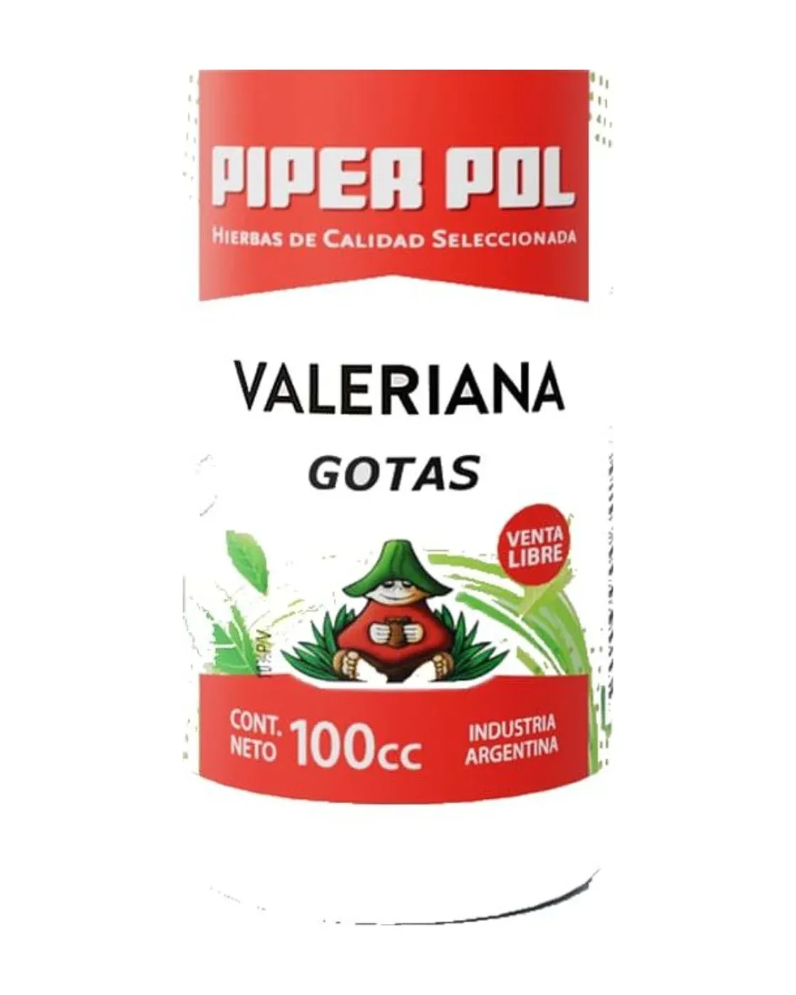 Envase de tinturas madres de Valeriana, Piperpol