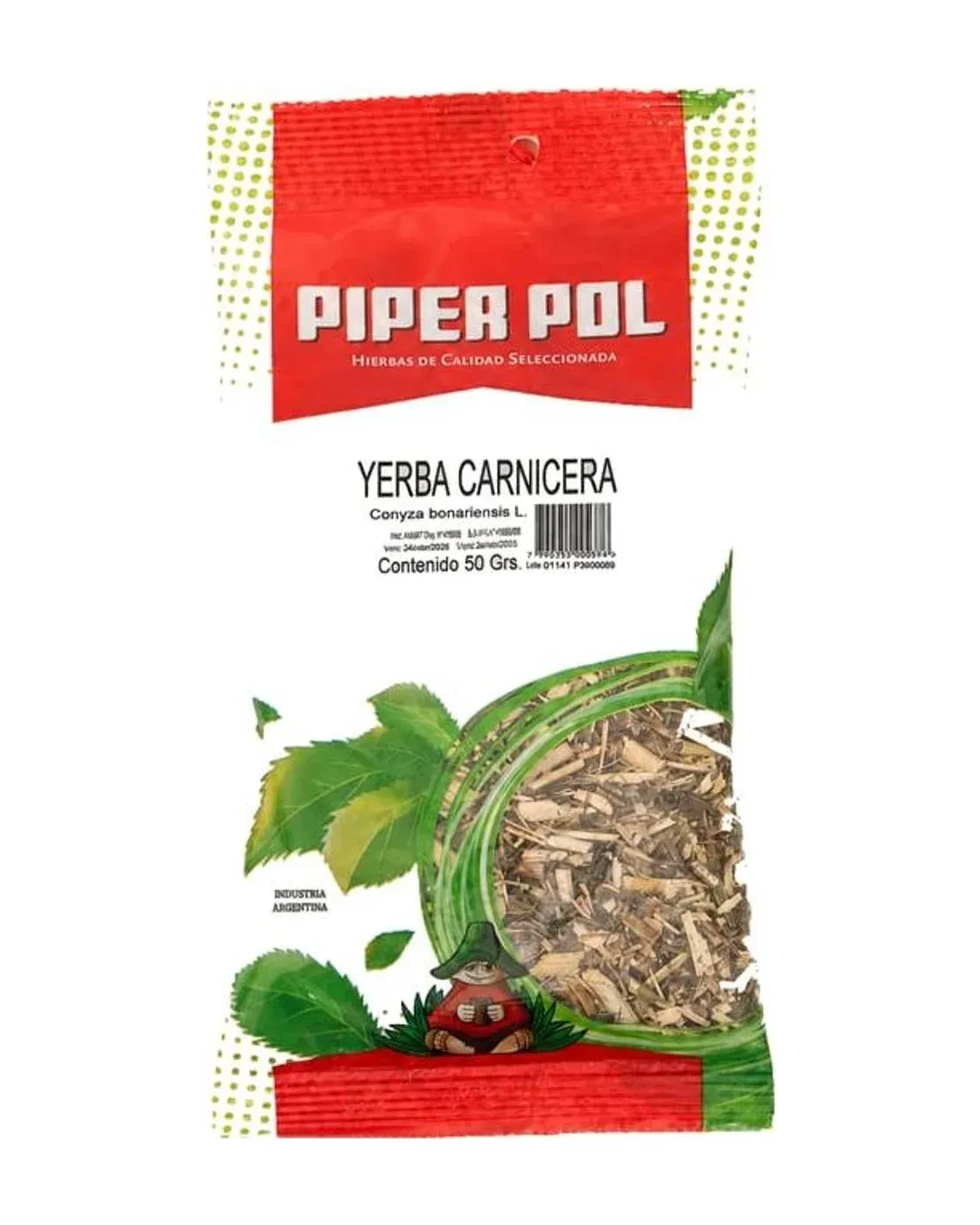 Envase de hierbas de Yerba Carnicera, Piperpol
