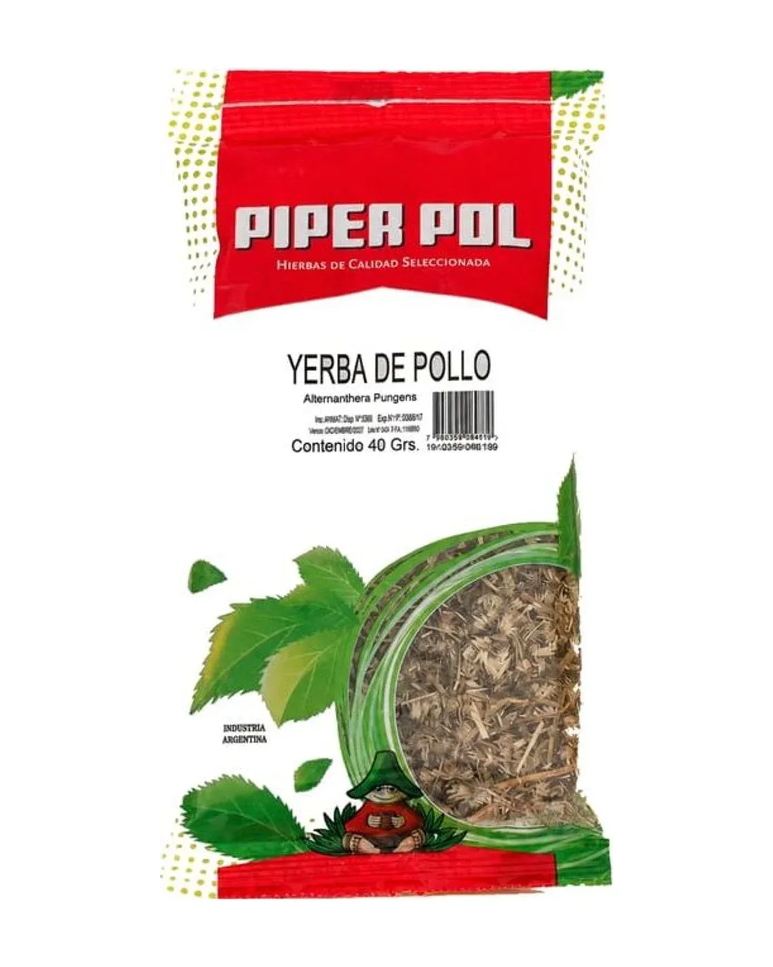 Envase de hierbas de Yerba de Pollo, Piperpol