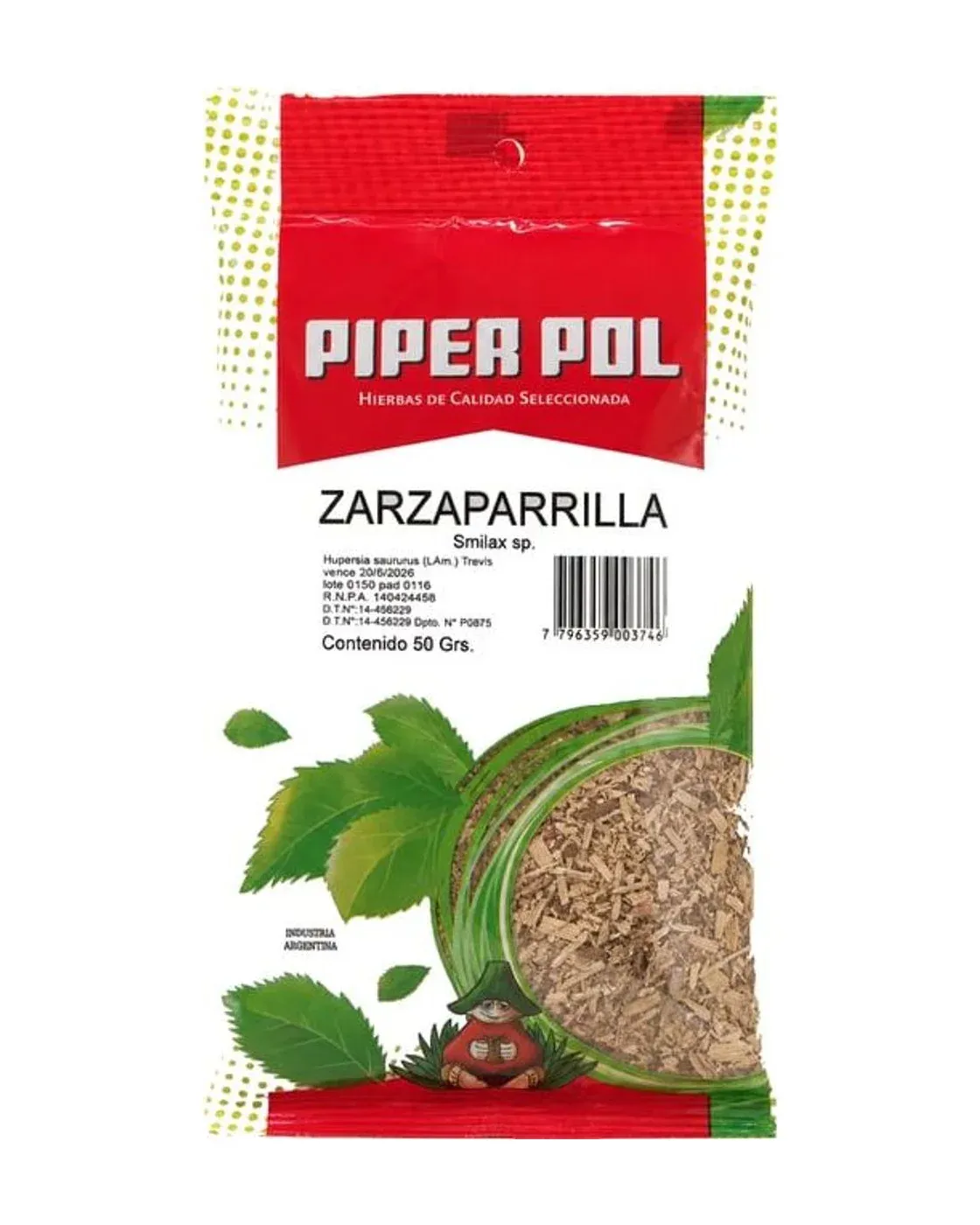 Envase de hierbas de Zarzaparrilla, Piperpol